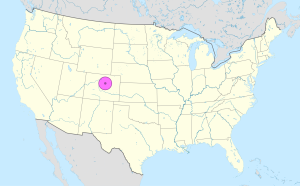 Mapa de ubicaci&oacute;n de la ciudad de Denver en los Estados Unidos.
