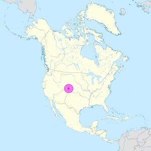 Mapa de ubicaci&oacute;n de la ciudad de Denver en Am&eacute;rica del Norte.