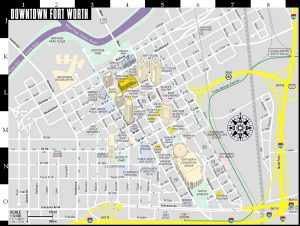 Plano del centro de Fort Worth.