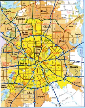Plano de la ciudad de Dallas