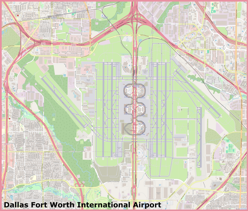Plano del Aeropuerto Internacional de Dallas-Fort Worth.