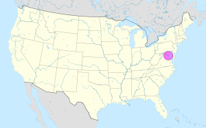 Mapa de ubicaci&oacute;n de Washington D. C. en los Estados Unidos.