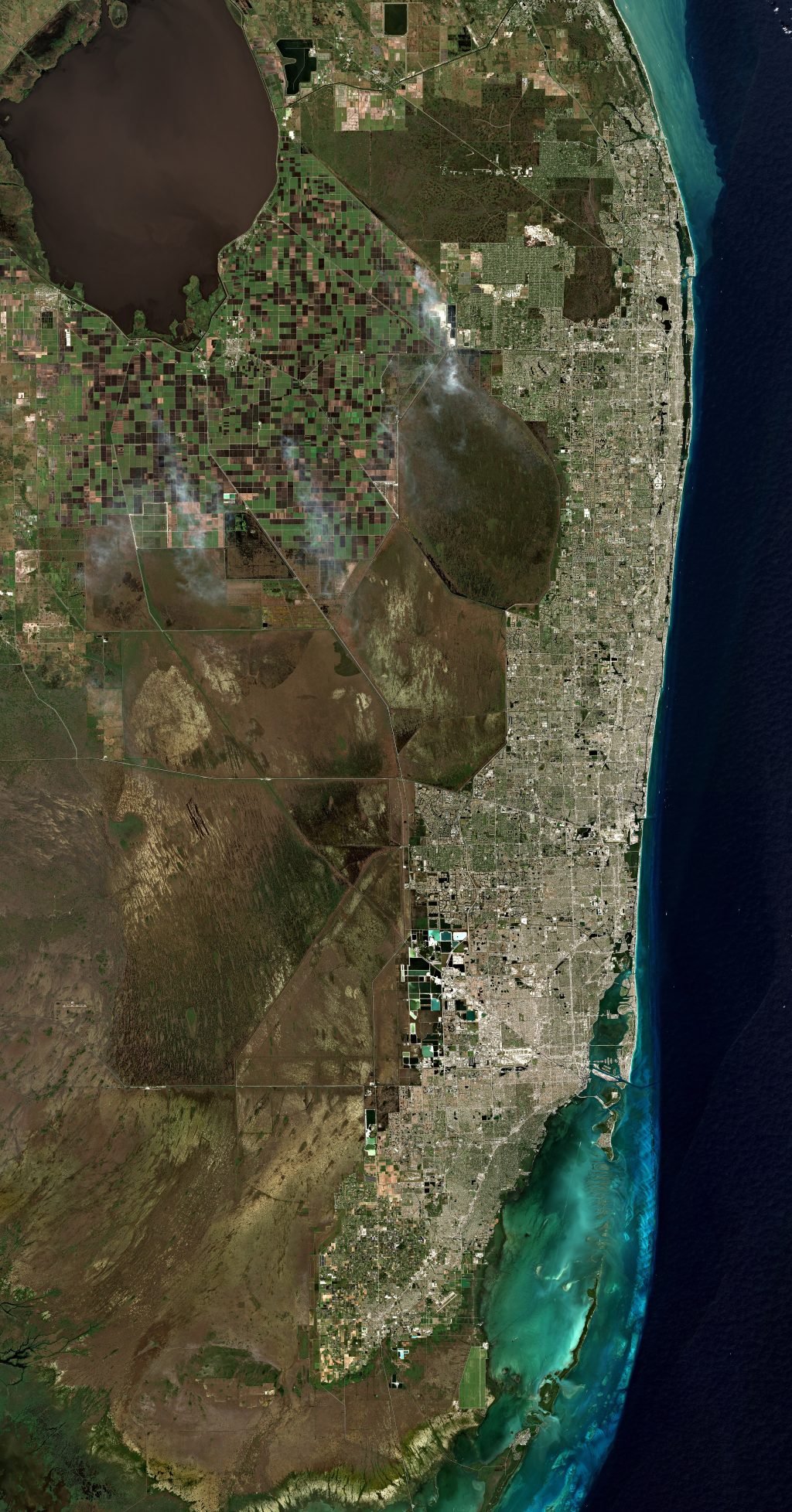Imagen satelital del &aacute;rea metropolitana de Miami.
