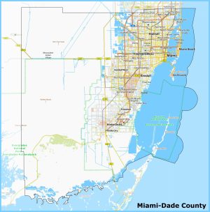 Mapa del condado de Miami-Dade