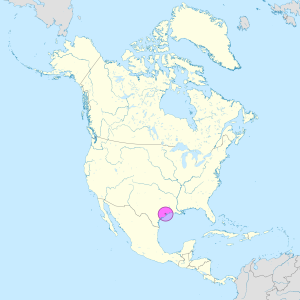 Mapa de ubicaci&oacute;n de la ciudad de Houston en Am&eacute;rica del Norte.