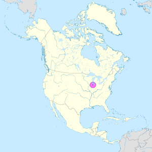 Mapa de ubicaci&oacute;n de la ciudad de Chicago en Am&eacute;rica del Norte.