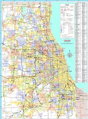 Mapa de calles y carreteras de Chicago