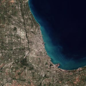 Imagen de sat&eacute;lite del &aacute;rea metropolitana de Chicago