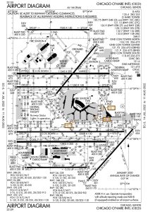 Diagrama del Aeropuerto Internacional de Chicago-O'Hare.