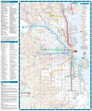 Plano del transporte p&uacute;blico de Chicago