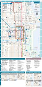 Plano del transporte p&uacute;blico en el centro de Chicago.