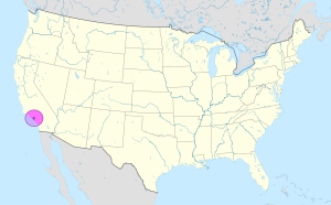 Mapa de ubicaci&oacute;n de la ciudad de Los &Aacute;ngeles en los Estados Unidos.