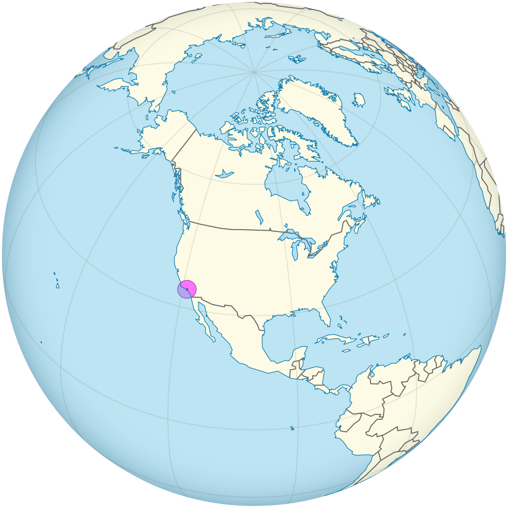 Mapa de ubicaci&oacute;n de la ciudad de Los &Aacute;ngeles.