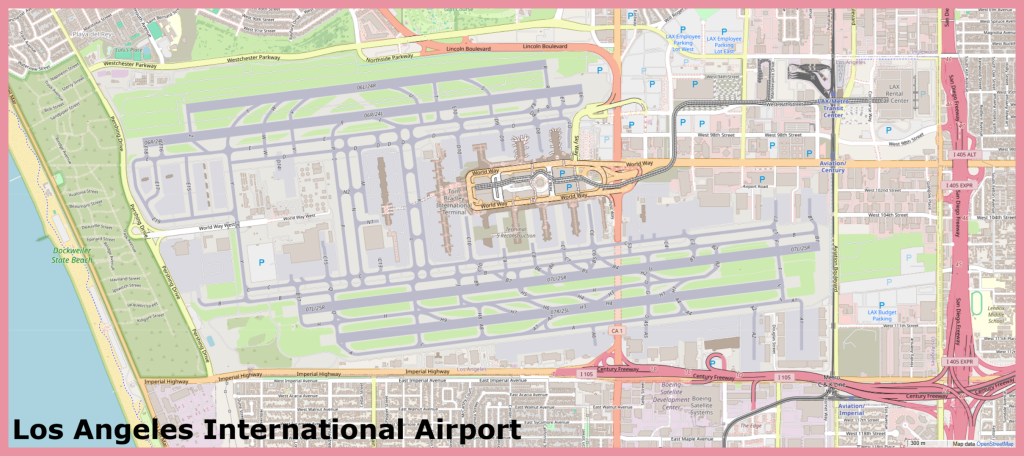 Plano del Aeropuerto Internacional de Los &Aacute;ngeles.