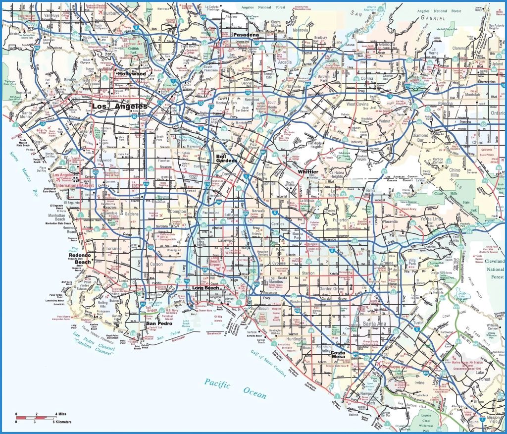 Mapa de calles y carreteras de Los &Aacute;ngeles.