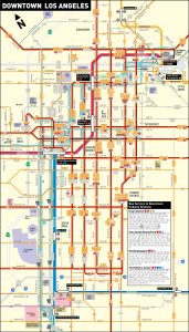 Plano del transporte p&uacute;blico en el centro de Los &Aacute;ngeles.