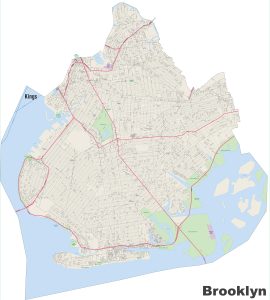 Plano de las calles de Brooklyn, Nueva York.