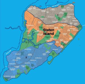 Plano del Staten Island, ciudad de Nueva York