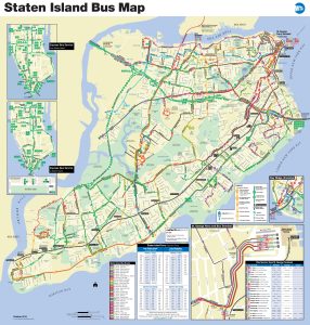 Plano de la red de autobuses de Staten Island, Nueva York.