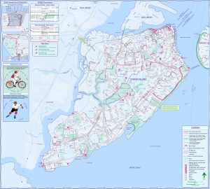Plano de los carriles bici en Staten Island.