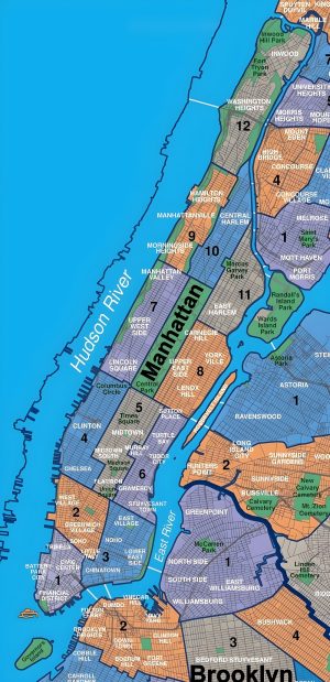 Plano de Manhattan, ciudad de Nueva York