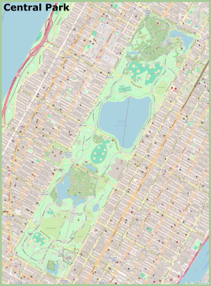 Plano de Central Park, ciudad de Nueva York