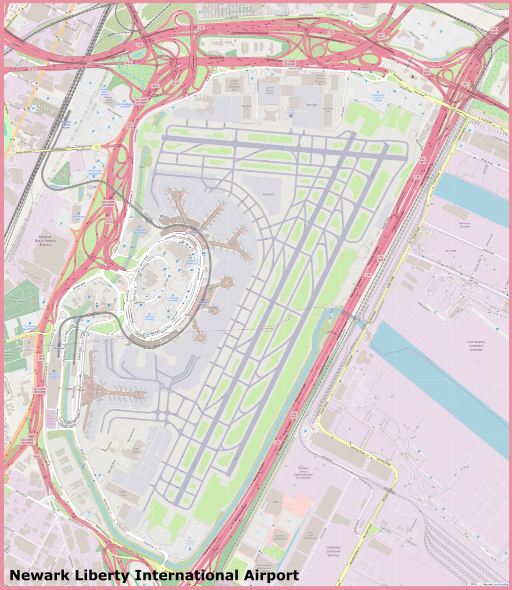 Plano del Aeropuerto Internacional Libertad de Newark.