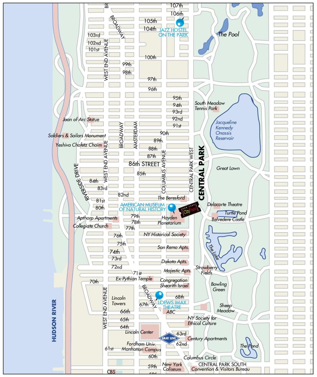Plano del Upper West Side, Nueva York.