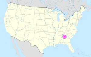 Mapa de ubicaci&oacute;n de la ciudad de Atlanta.