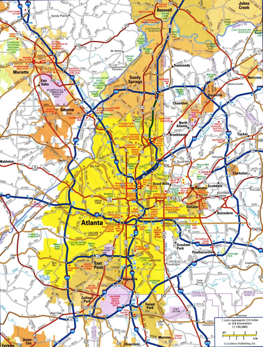 Plano de la ciudad de Atlanta.