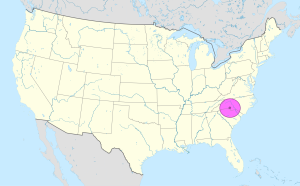 Mapa de ubicaci&oacute;n de la ciudad de Charlotte.