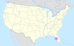 Mapa de ubicaci&oacute;n de la ciudad de Tampa.