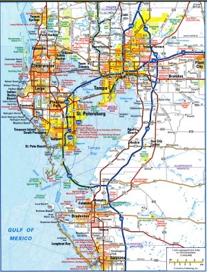 Mapa del &aacute;rea de la bah&iacute;a de Tampa