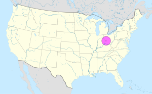 Mapa de ubicaci&oacute;n de la ciudad de Dayton en Estados Unidos.