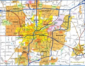 Mapa del &Aacute;rea Metropolitana de Dayton