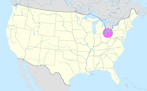 Mapa de ubicaci&oacute;n de la ciudad de Cleveland.