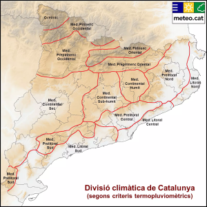 División climática de Cataluña.