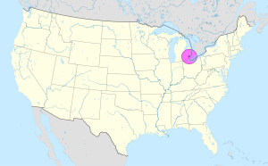 Mapa de ubicaci&oacute;n de la ciudad de Detroit.