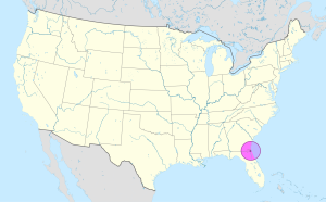 Mapa de ubicaci&oacute;n de la ciudad de Jacksonville.