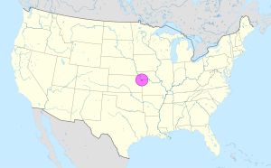 Mapa de ubicaci&oacute;n de Kansas City.