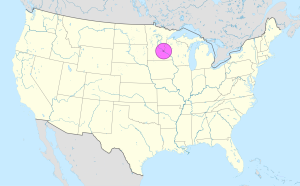 Mapa de ubicaci&oacute;n de la ciudad de Minneapolis.