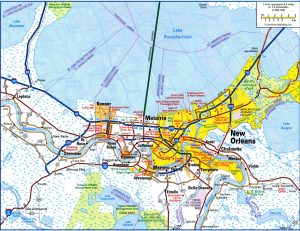 Mapa de Nueva Orleans y sus alrededores