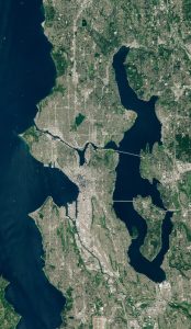 Vista de Seattle desde Sentinel-2, 28 de septiembre de 2018.