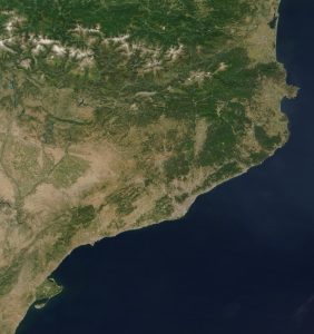 Imagen satelital de Cataluña.