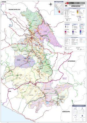 Mapa de carreteras del departamento de Ayacucho