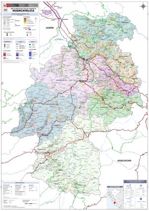Mapa de carreteras del departamento de Huancavelica