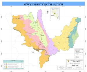 Mapa clim&aacute;tico del departamento de Hu&aacute;nuco