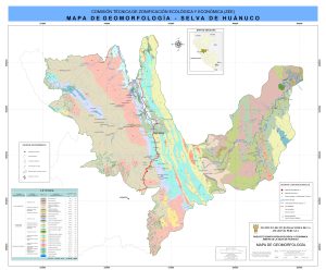 Mapa geomorfol&oacute;gico del departamento de Hu&aacute;nuco.