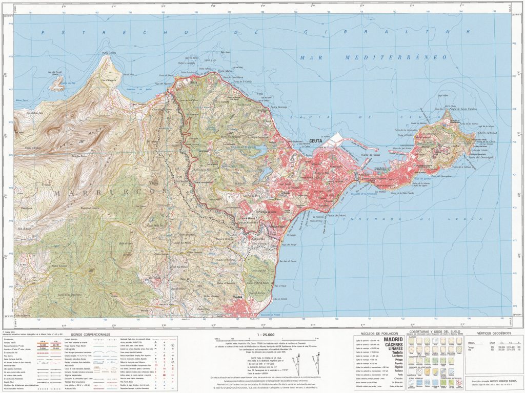 Mapa de Ceuta.