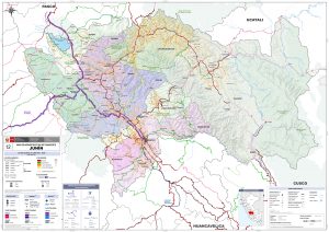 Mapa de carreteras del departamento de Jun&iacute;n
